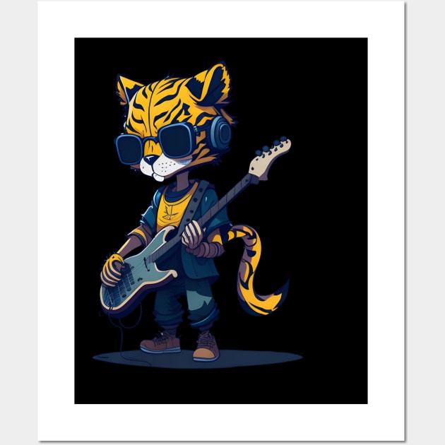 Bass Guitar Tiger Wall Art by SergioCoelho_Arts